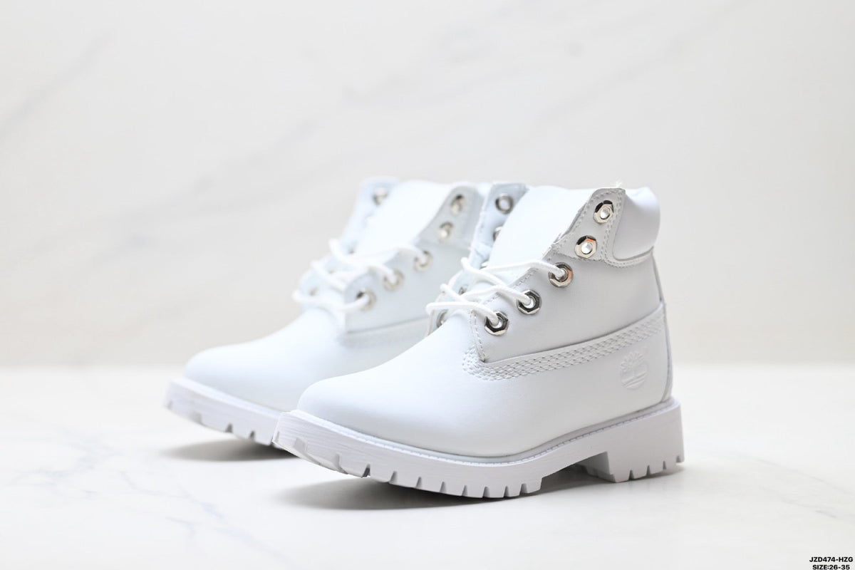 Timberland White Kids Premium Leather Boot