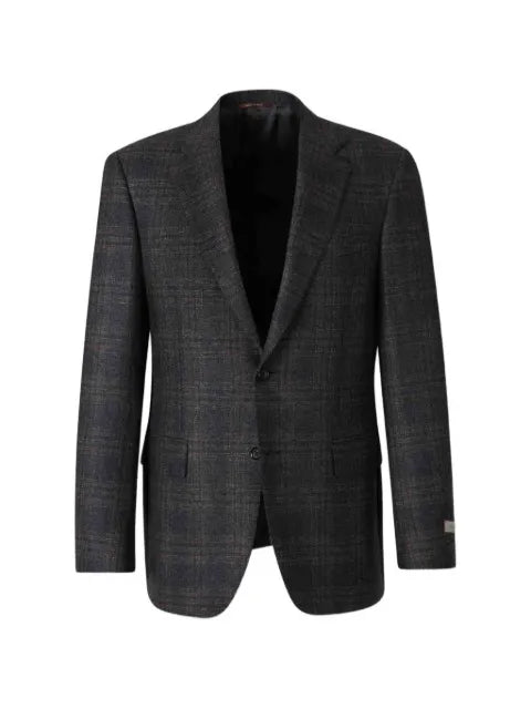 Canali single-breasted check-pattern blazer