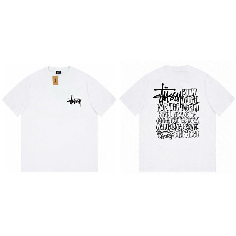 Stussy Graphic Print Collection Loose Casual Short Sleeve T-Shirt