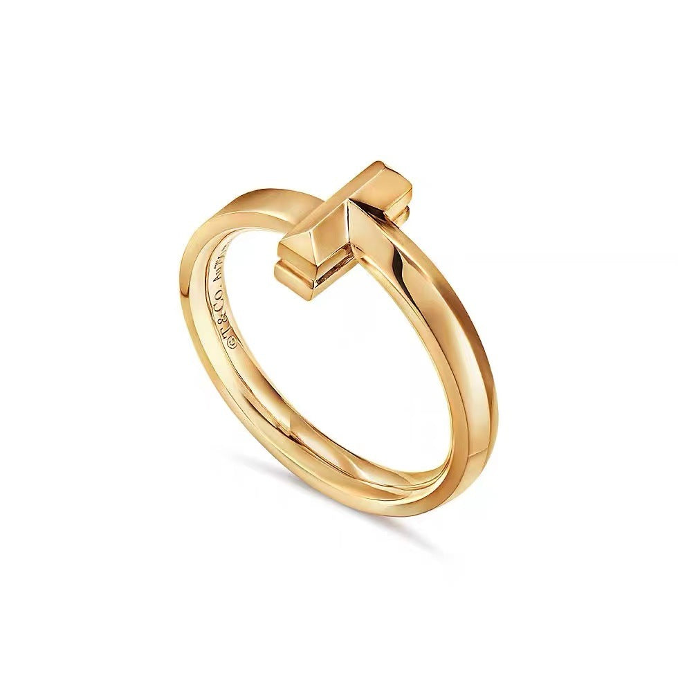 Tiffany Style Knot Cubic Zirconia 18K Gold-Plated Ring