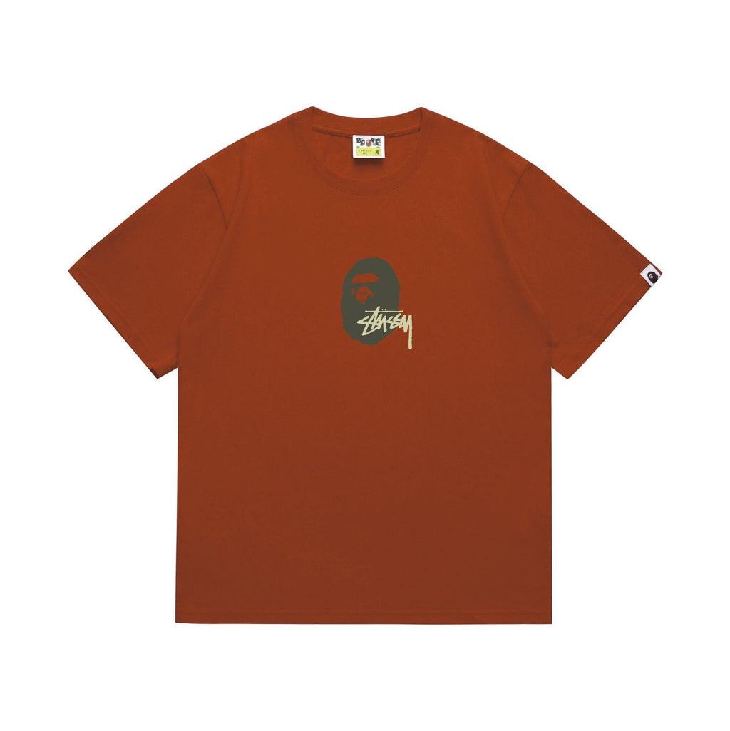 BAPE Olive & Gold Ape Wordmark Graphic T-Shirt