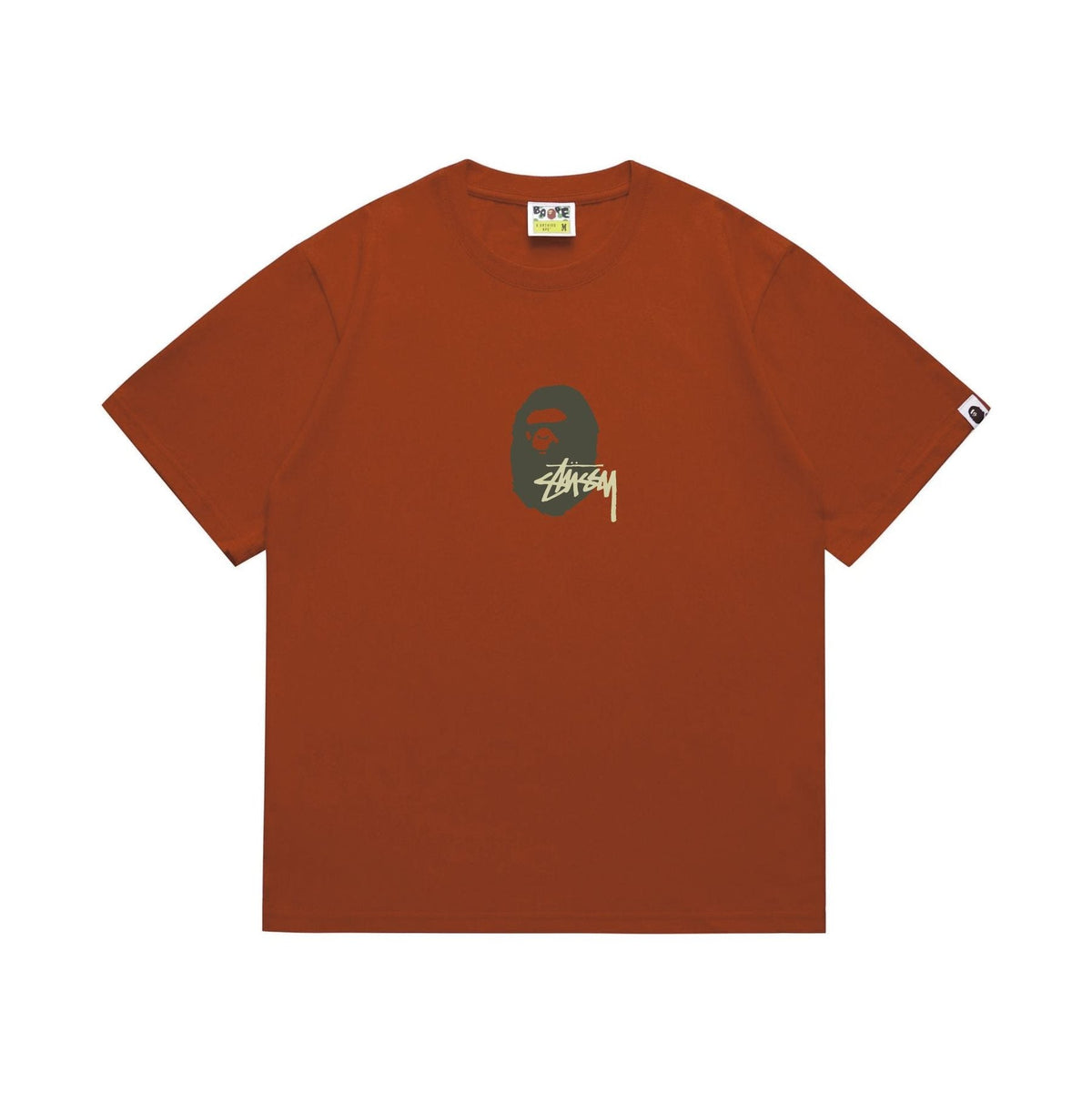 BAPE Olive & Gold Ape Wordmark Graphic T-Shirt