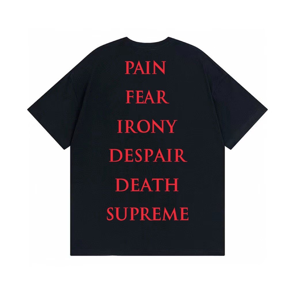 Supreme Crow Angel & Demon Graphic Short-Sleeve T-Shirt