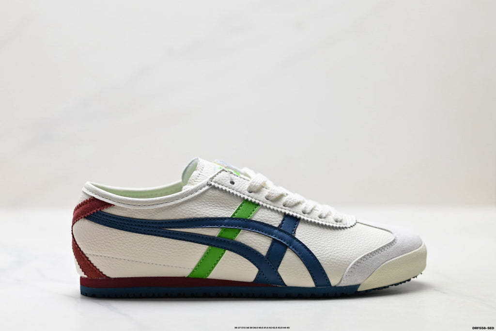 Onitsuka Tiger Retro Low Top White Navy Green Unisex Shoes Style 21