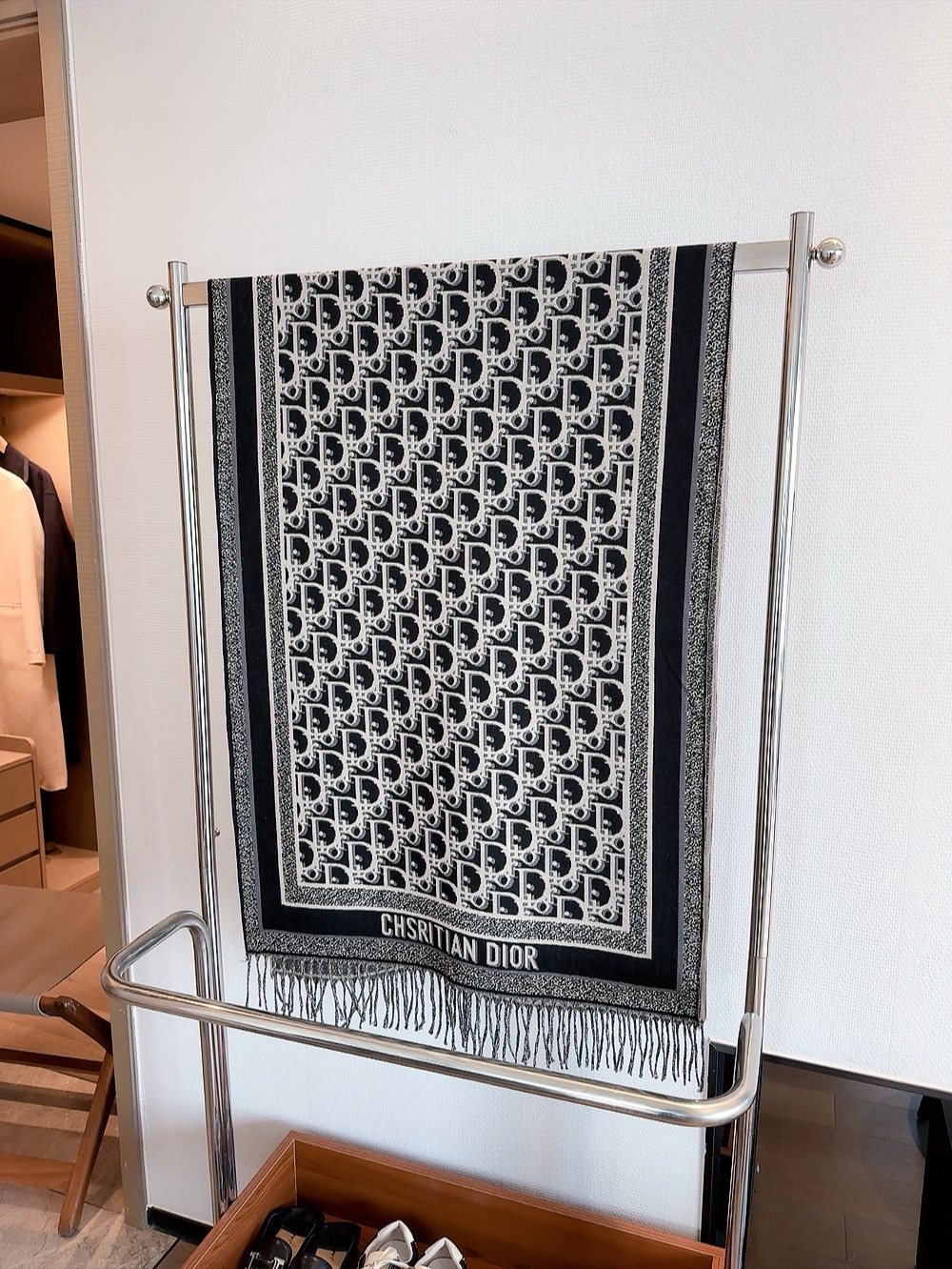Dior Fringed Monogram Scarf