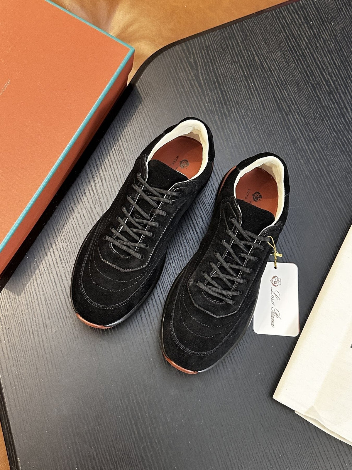 Loro Piana Taupe-Gray Low-Top Sneakers