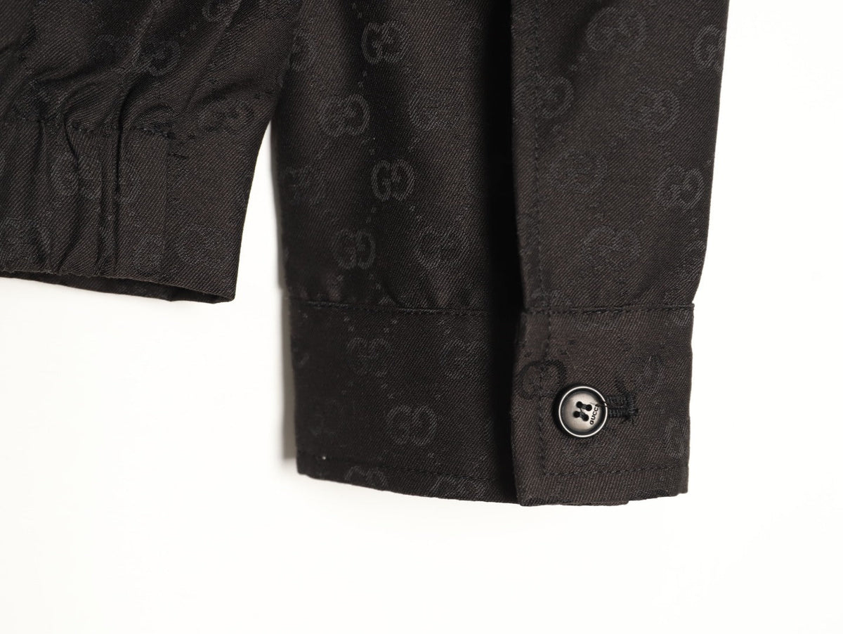Gucci GG Pattern Zip-Up Jacket - Dark Brown